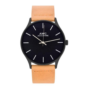 Handmade Watch - Campbell Tan Suede Strap Watch, 42mm  AWC Accutime®