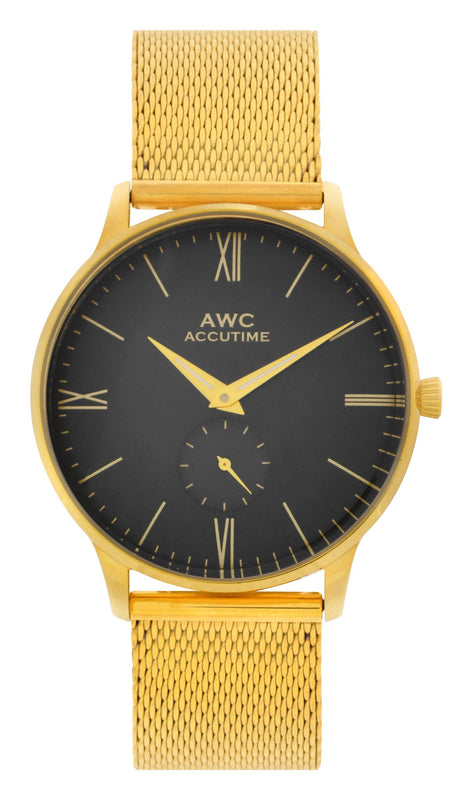 Handmade Watch - Grand Gold Mesh Watch, 42mm  AWC Accutime®