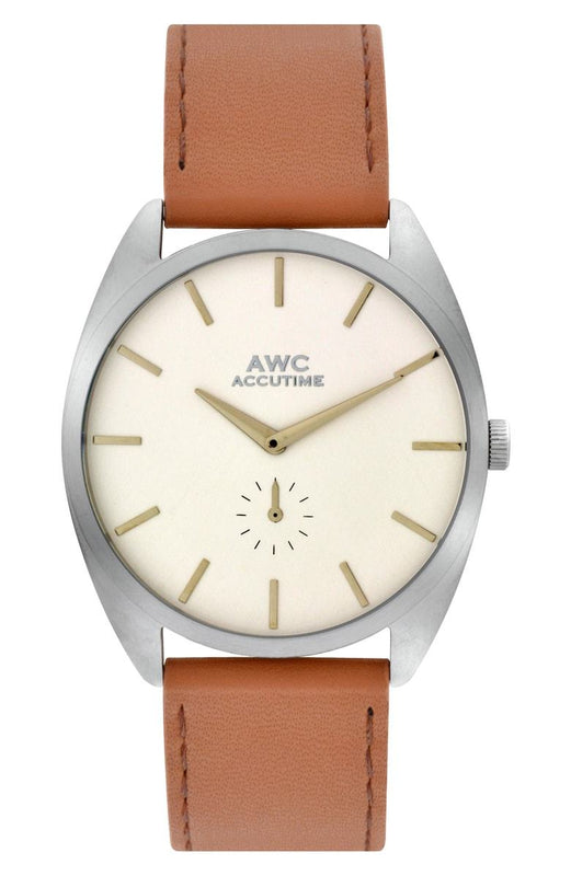Handmade Watch - Haven Brown Leather Strap Watch, 45mm | AWC Accutime®