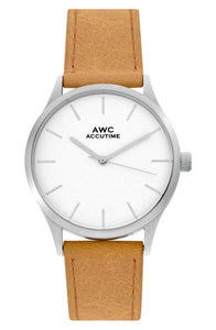 Handmade Watch - Hudson Leather Strap Watch, 42mm | AWC Accutime® 